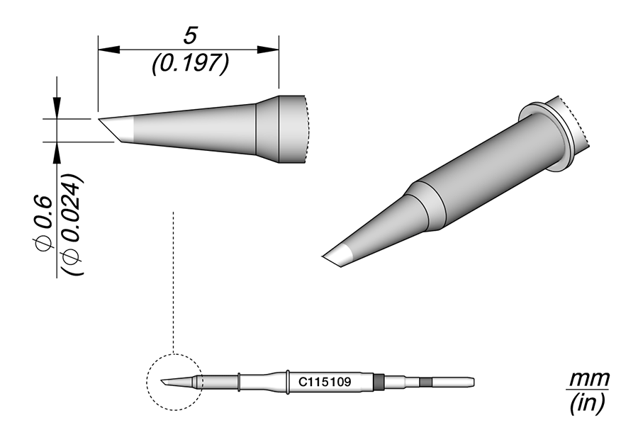 C115109 - Bevel Cartridge Ø0.6